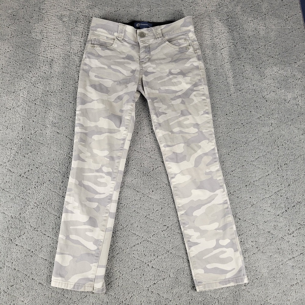 Democracy Jeans Womens 4 Gray Camo Ab Solution Skinny Mid Rise Stretch Slimming